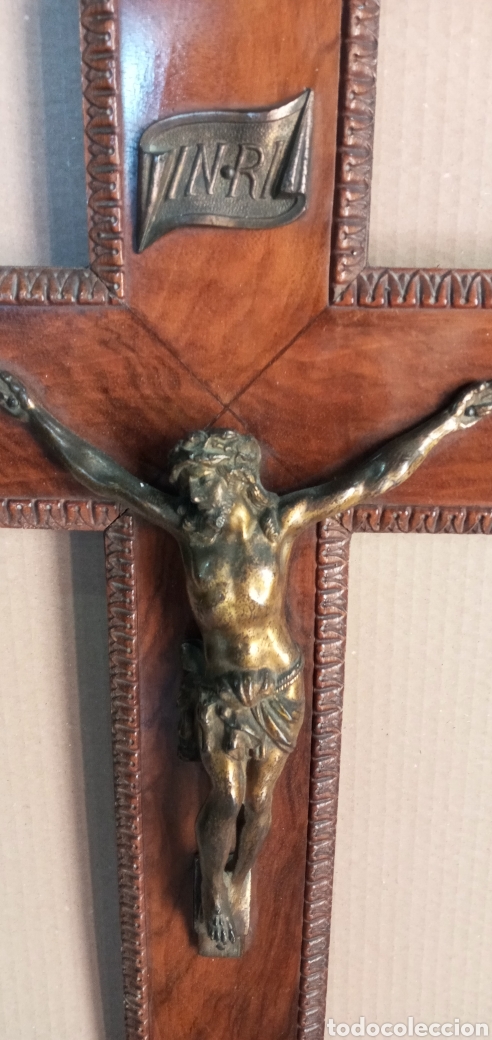 Antig&uuml;edades: CRUCIFIJO DE MADERA. ANTIGUO. - Foto 2