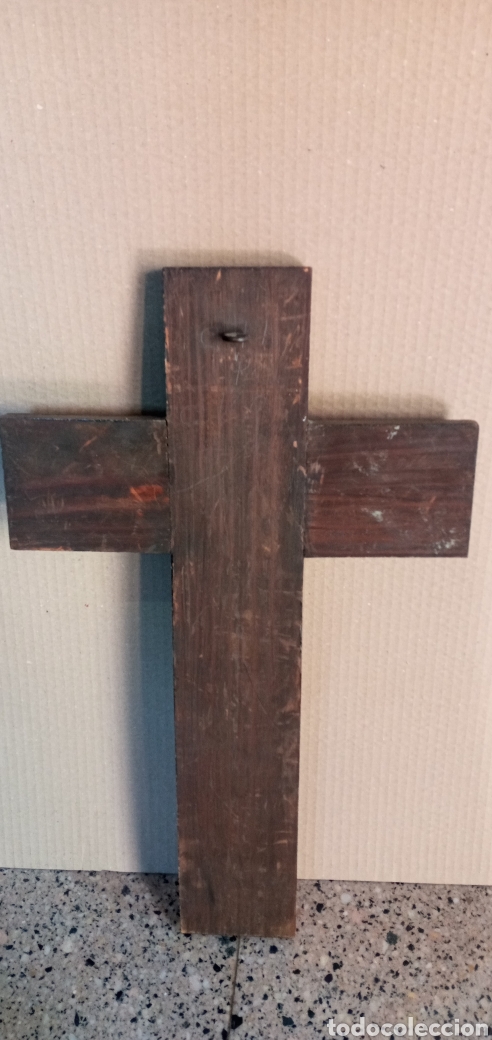 Antig&uuml;edades: CRUCIFIJO DE MADERA. ANTIGUO. - Foto 4