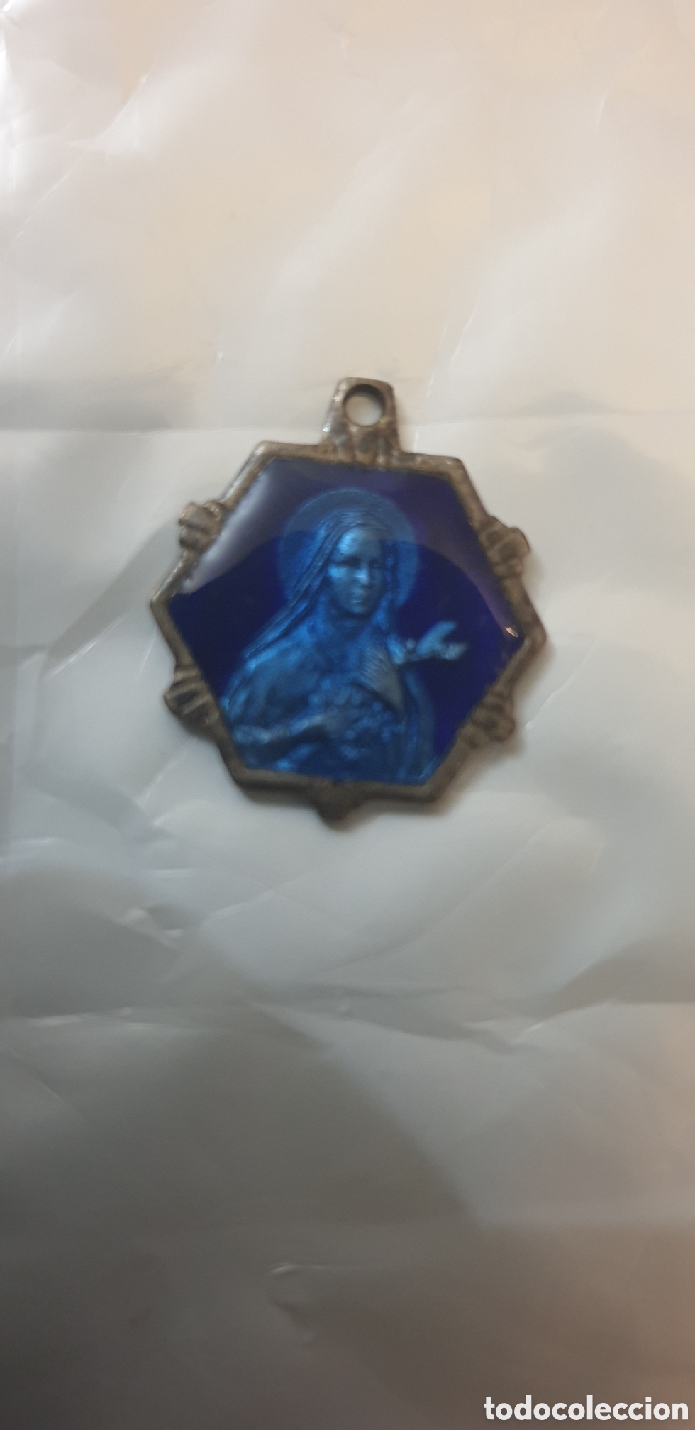 Antig&uuml;edades: Mini medalla vintage de la Virgen - Foto 1