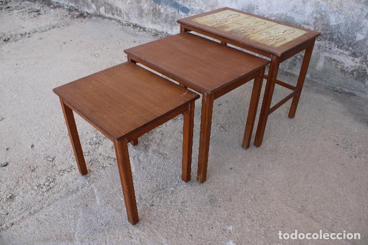 Antig&uuml;edades: set 3 mesas auxiliares - Foto 5