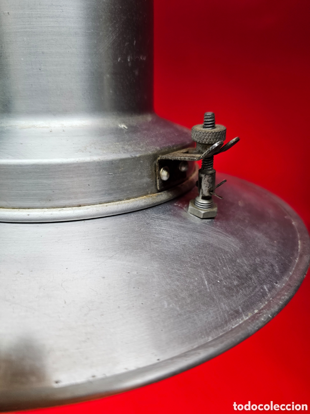 Antig&uuml;edades: L&aacute;mpara retro industrial de aluminio - Foto 3