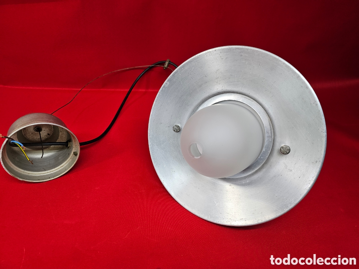 Antig&uuml;edades: L&aacute;mpara retro industrial de aluminio - Foto 6