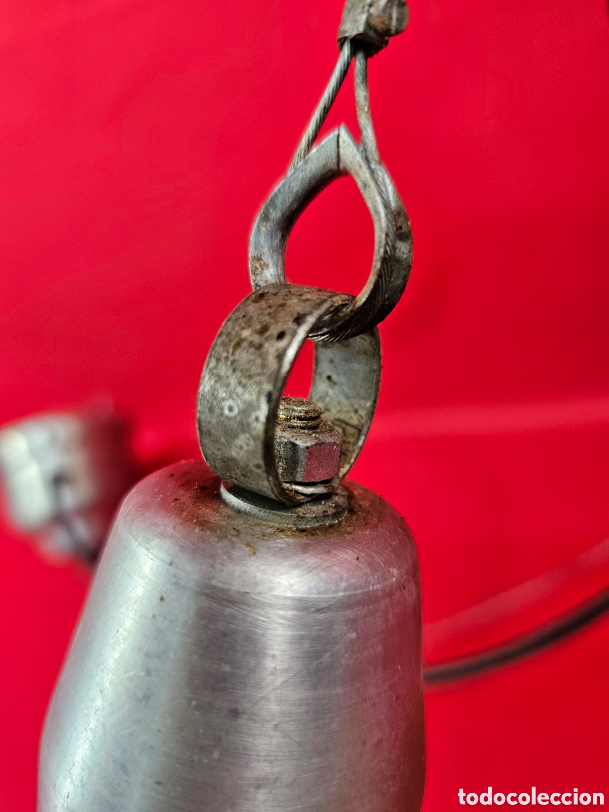 Antig&uuml;edades: L&aacute;mpara retro industrial de aluminio - Foto 9