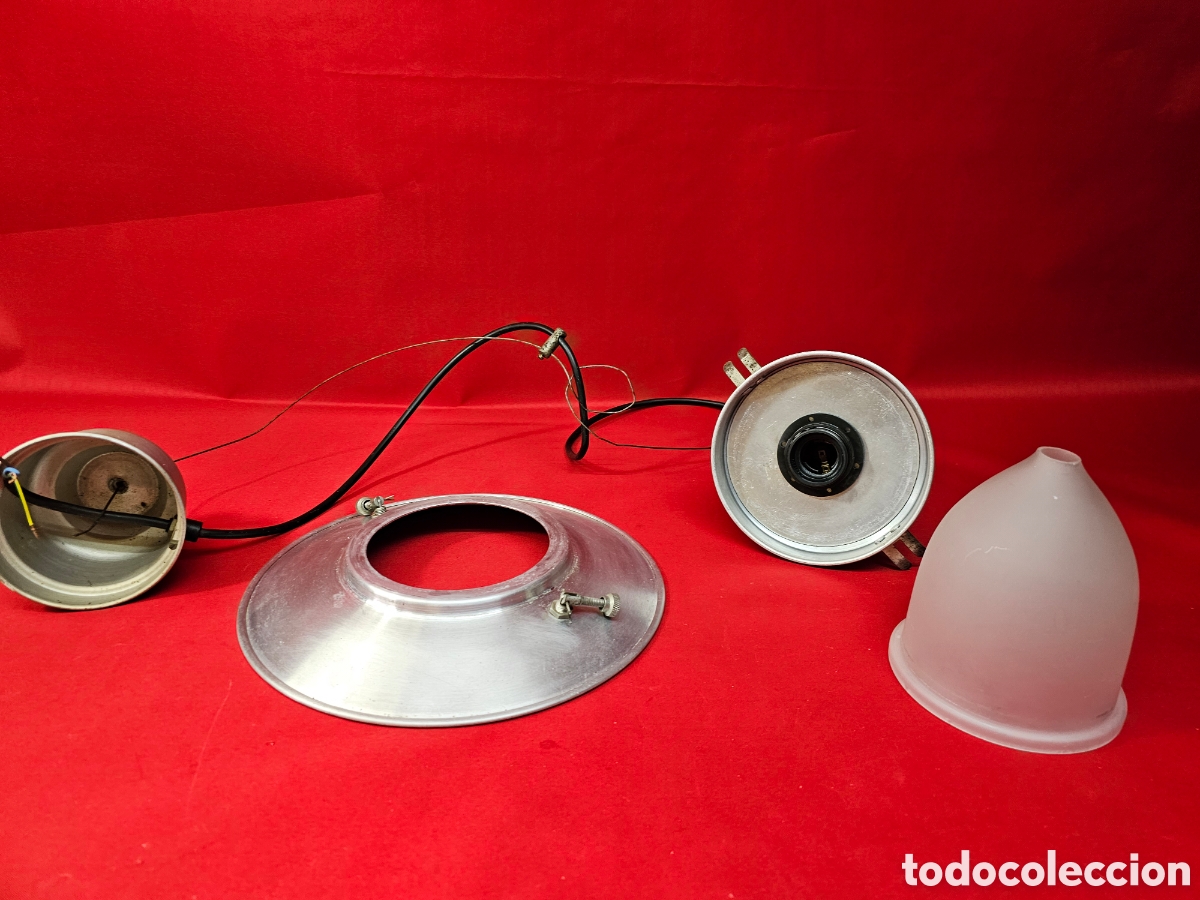 Antig&uuml;edades: L&aacute;mpara retro industrial de aluminio - Foto 16