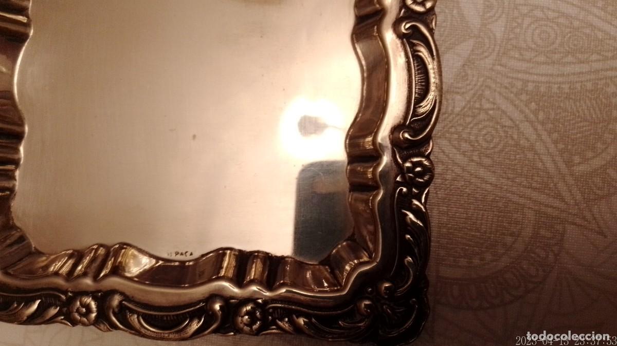 Antig&uuml;edades: Bandeja de Alpaca cuadrada - Foto 2