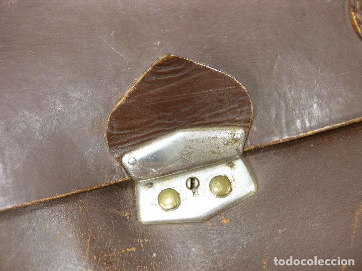 Antig&uuml;edades: CARTERA DE CUERO PARA DE COLEGIO PARA LOS LIBROS - Foto 4