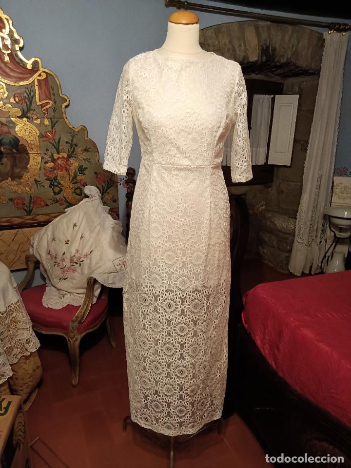 vestido blanco largo antiguo de mujer de encaje - Comprar Moda