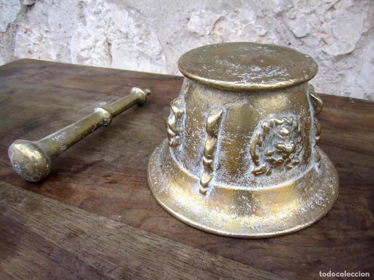 Antig&uuml;edades: Almirez de gran tama&ntilde;o con leones - Foto 7