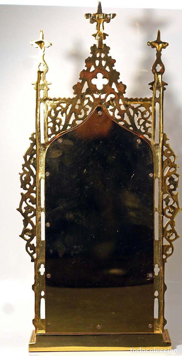 Antig&uuml;edades: Gran tr&iacute;ptico en bronce ba&ntilde;ado en oro. - Foto 4