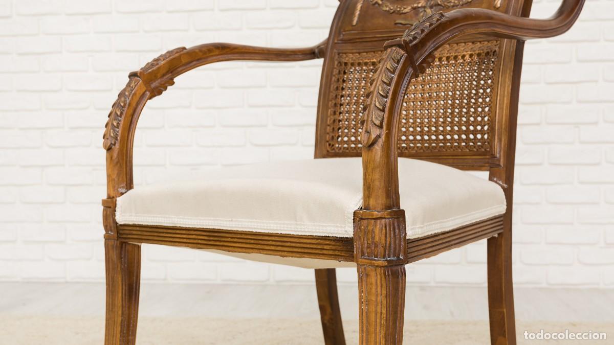 Antig&uuml;edades: Tresillo en madera de casta&ntilde;o - Foto 6
