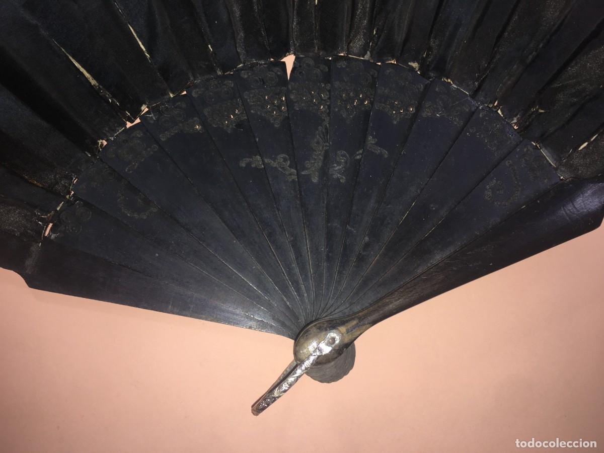 Antig&uuml;edades: ABANICO ANTIGUO NEGRO DE LUTO - Foto 2