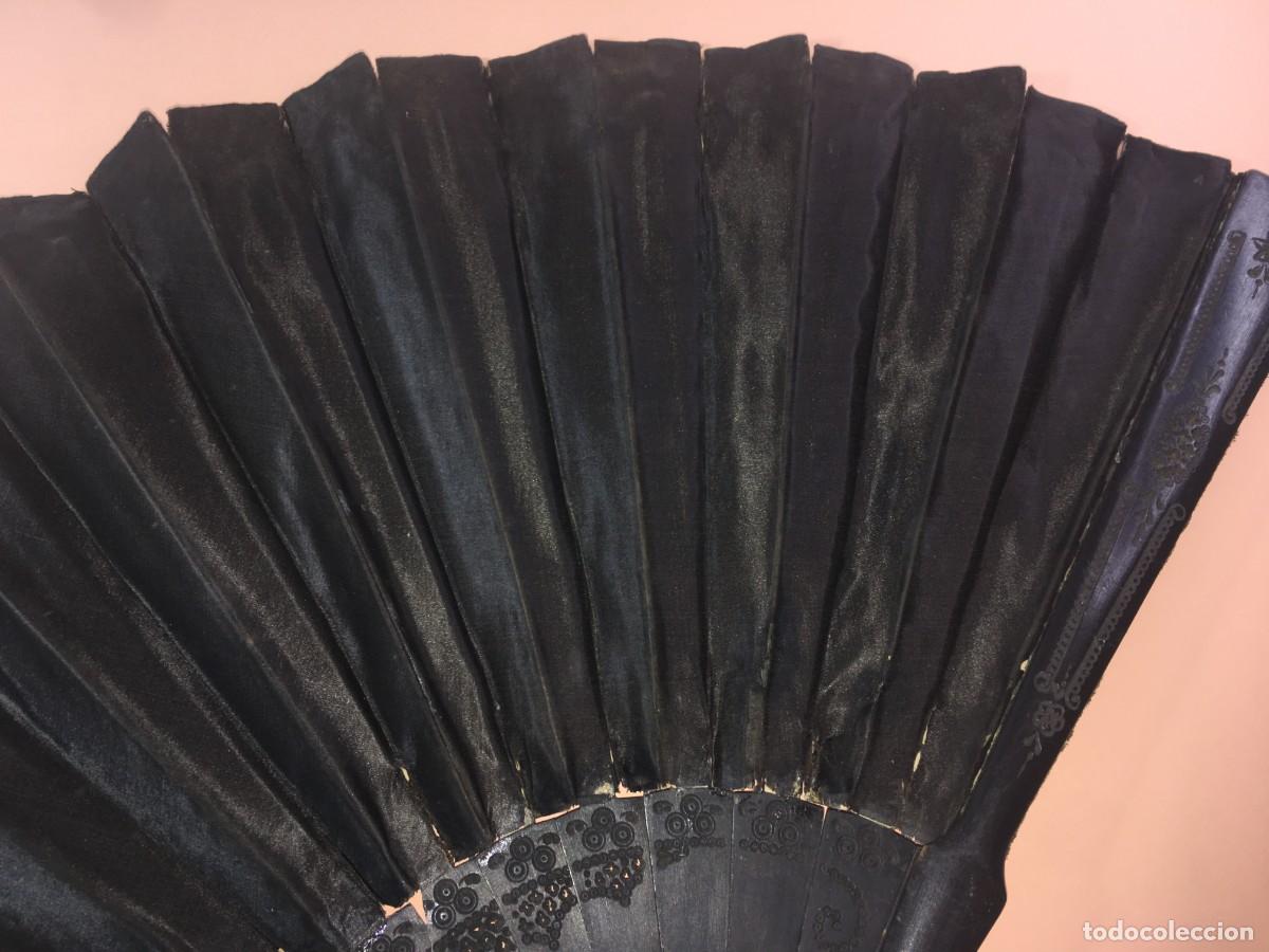 Antig&uuml;edades: ABANICO ANTIGUO NEGRO DE LUTO - Foto 4
