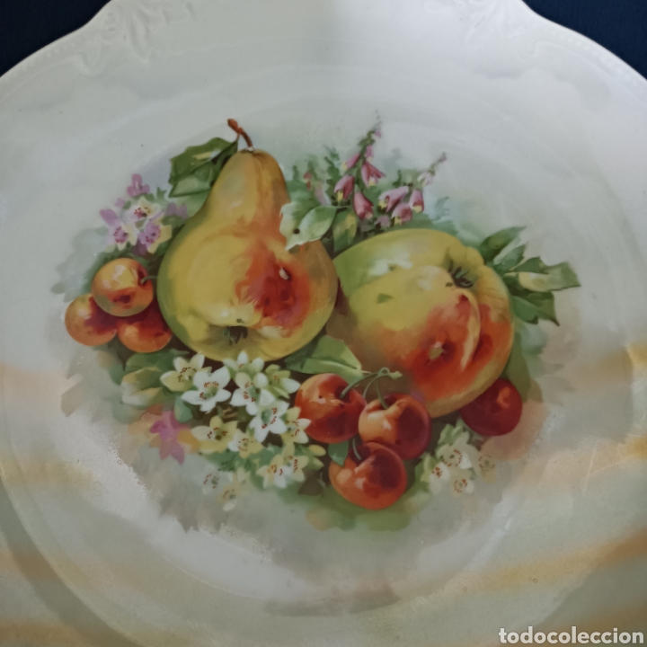Antig&uuml;edades: Plato de frutas de porcelana - Foto 2