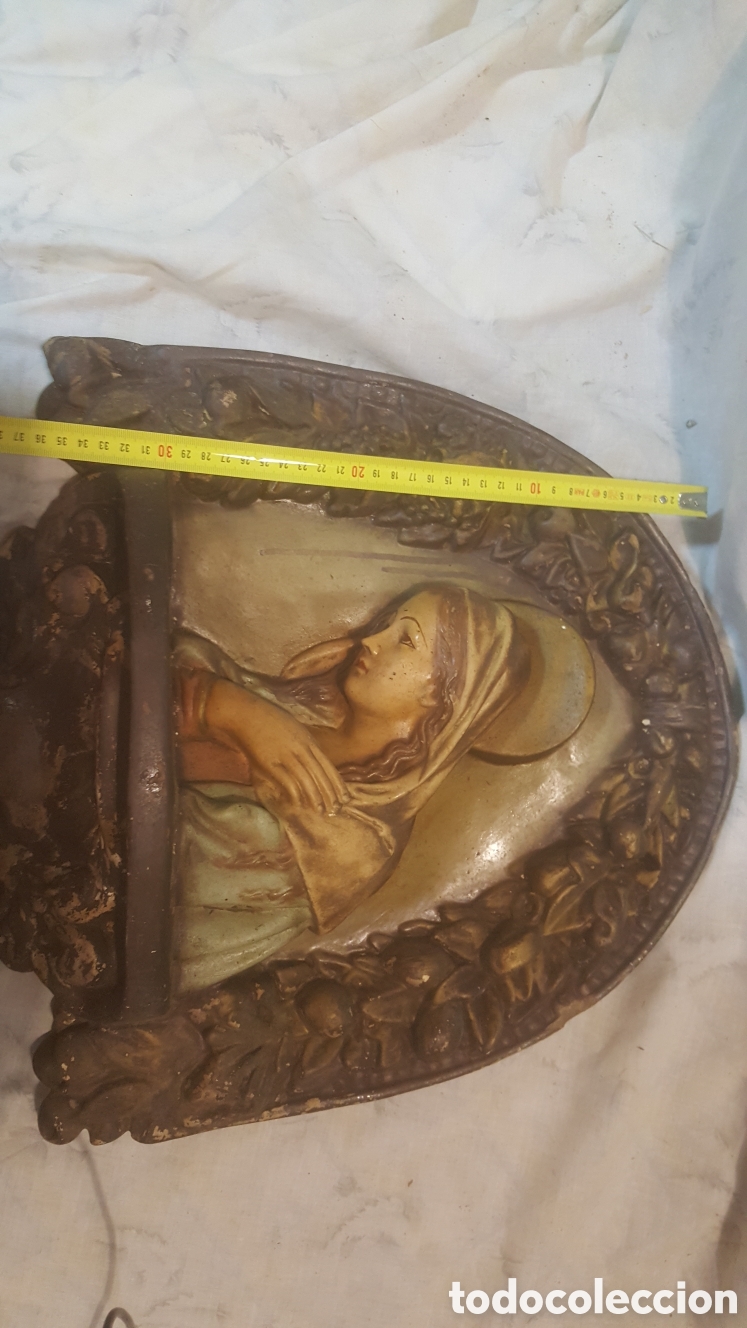 Antig&uuml;edades: VIRGEN EN ESCAYOLA PINTADA A MANO - Foto 5