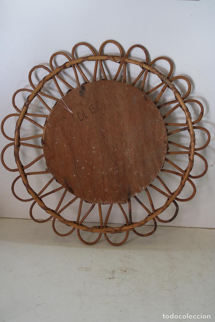 Antig&uuml;edades: espejo sol de mimbre - Foto 5