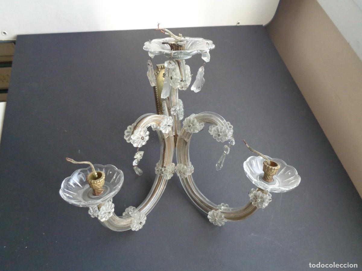 Antig&uuml;edades: ANTIGUO APLIQUE DE CRISTAL - Foto 2