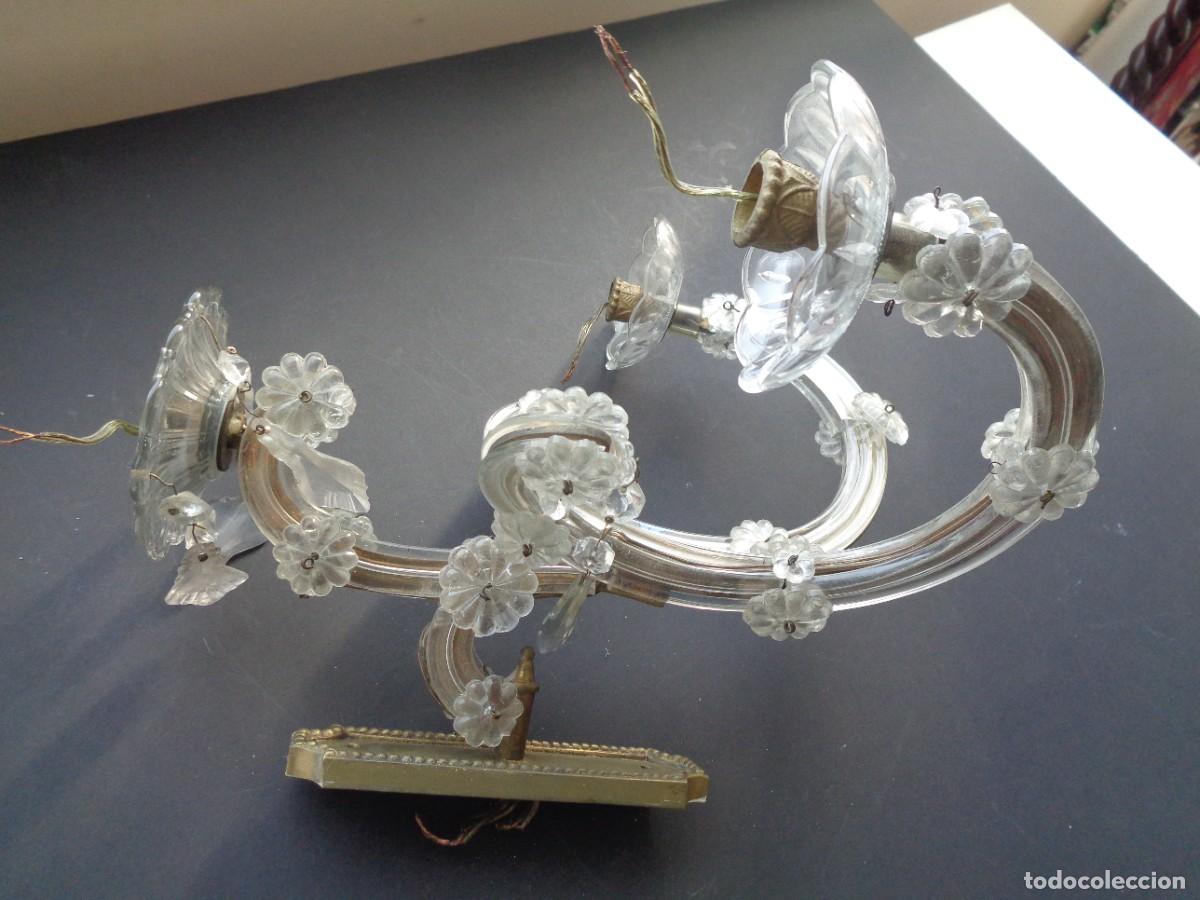 Antig&uuml;edades: ANTIGUO APLIQUE DE CRISTAL - Foto 5