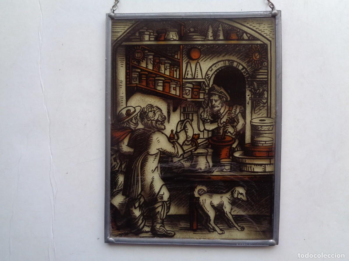 Antig&uuml;edades: PEQUE&Ntilde;O CUADRO VIDRIERA - Foto 2