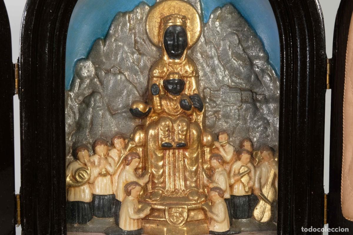 Antig&uuml;edades: Urna en madera con relieve de La Moreneta en yeso - Foto 2