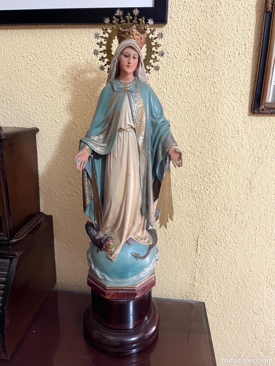 Antig&uuml;edades: Virgen Milagrosa cristal 46cm - Foto 3