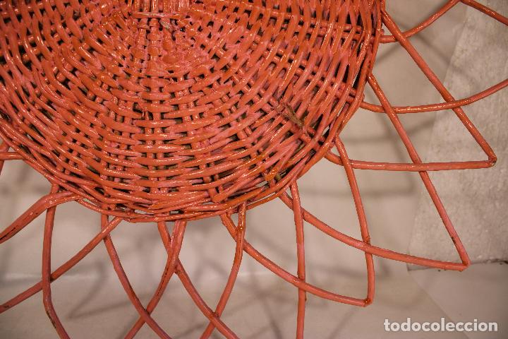 Antig&uuml;edades: espejo sol de mimbre - Foto 4