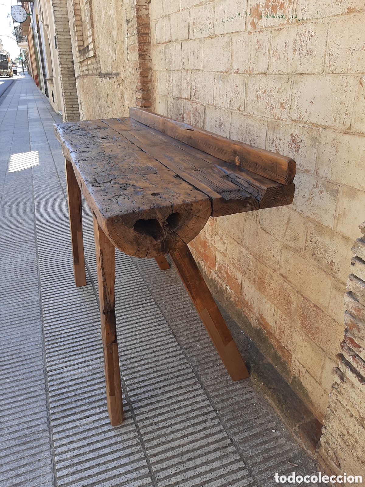 Antig&uuml;edades: Mesa antigua de trabajo r&uacute;stica - Foto 5