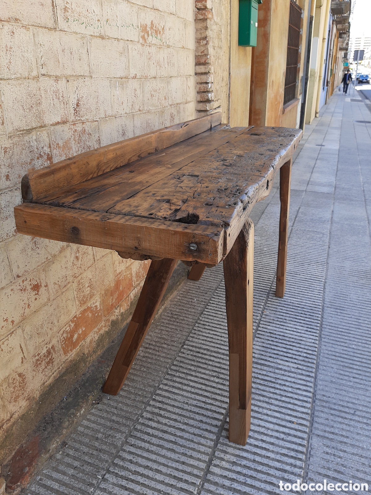 Antig&uuml;edades: Mesa antigua de trabajo r&uacute;stica - Foto 6