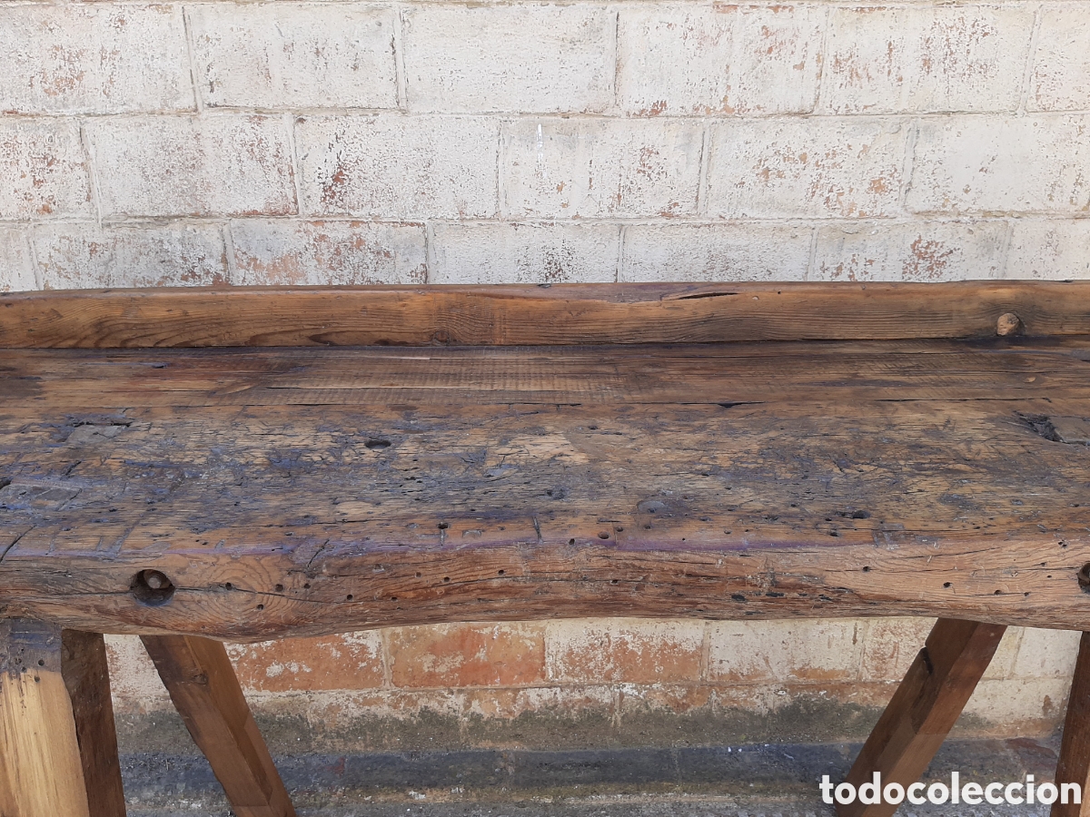 Antig&uuml;edades: Mesa antigua de trabajo r&uacute;stica - Foto 7