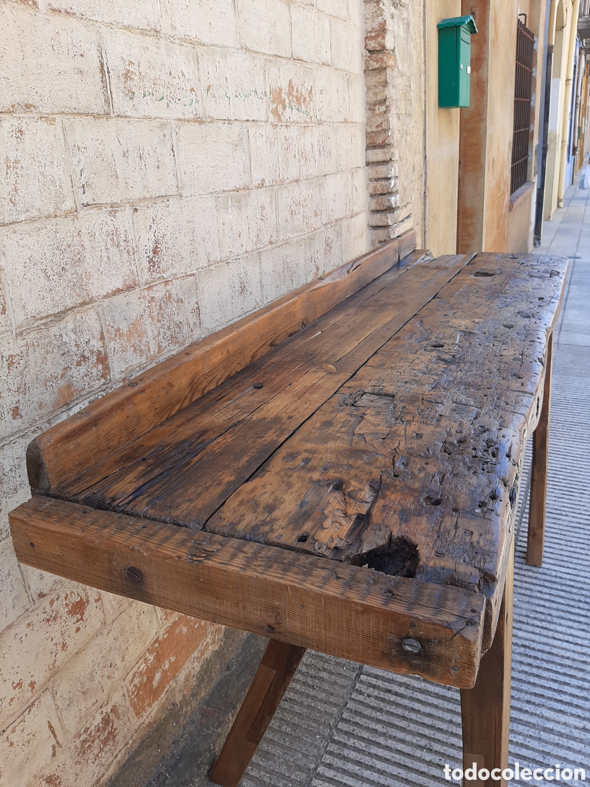 Antig&uuml;edades: Mesa antigua de trabajo r&uacute;stica - Foto 8
