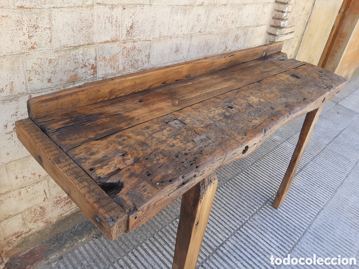 Antig&uuml;edades: Mesa antigua de trabajo r&uacute;stica - Foto 11