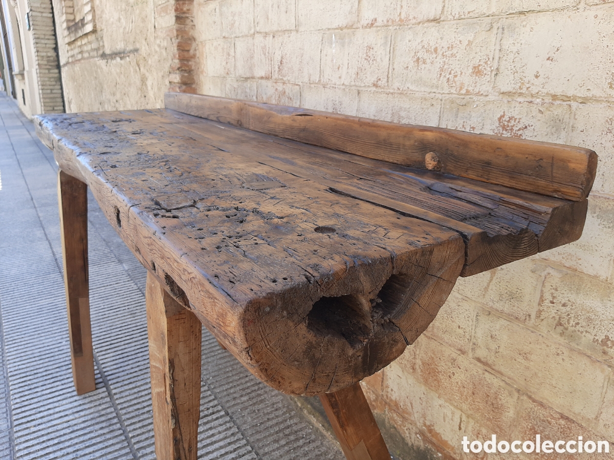 Antig&uuml;edades: Mesa antigua de trabajo r&uacute;stica - Foto 12