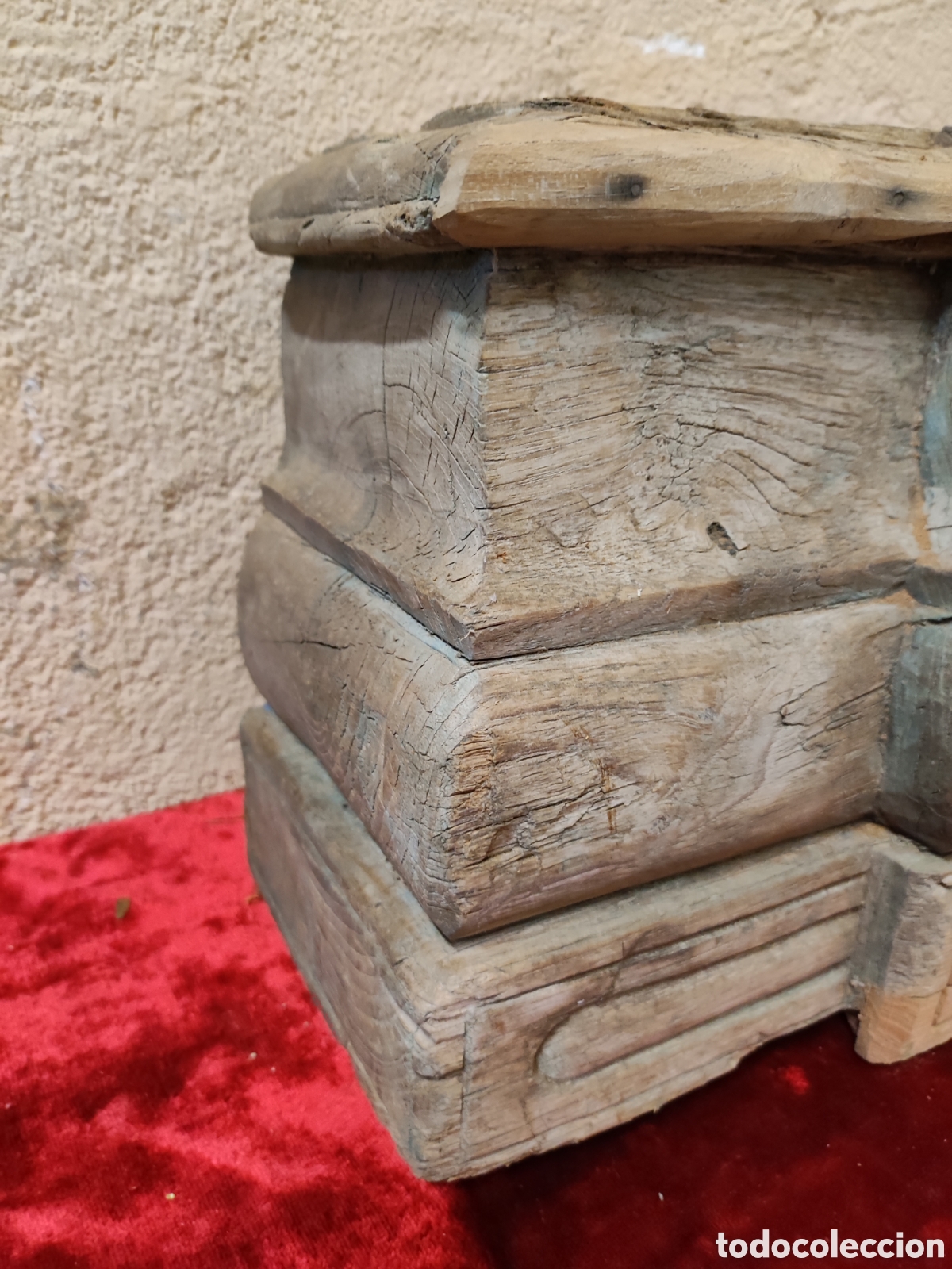 Antig&uuml;edades: Peana de madera tallada - Foto 3