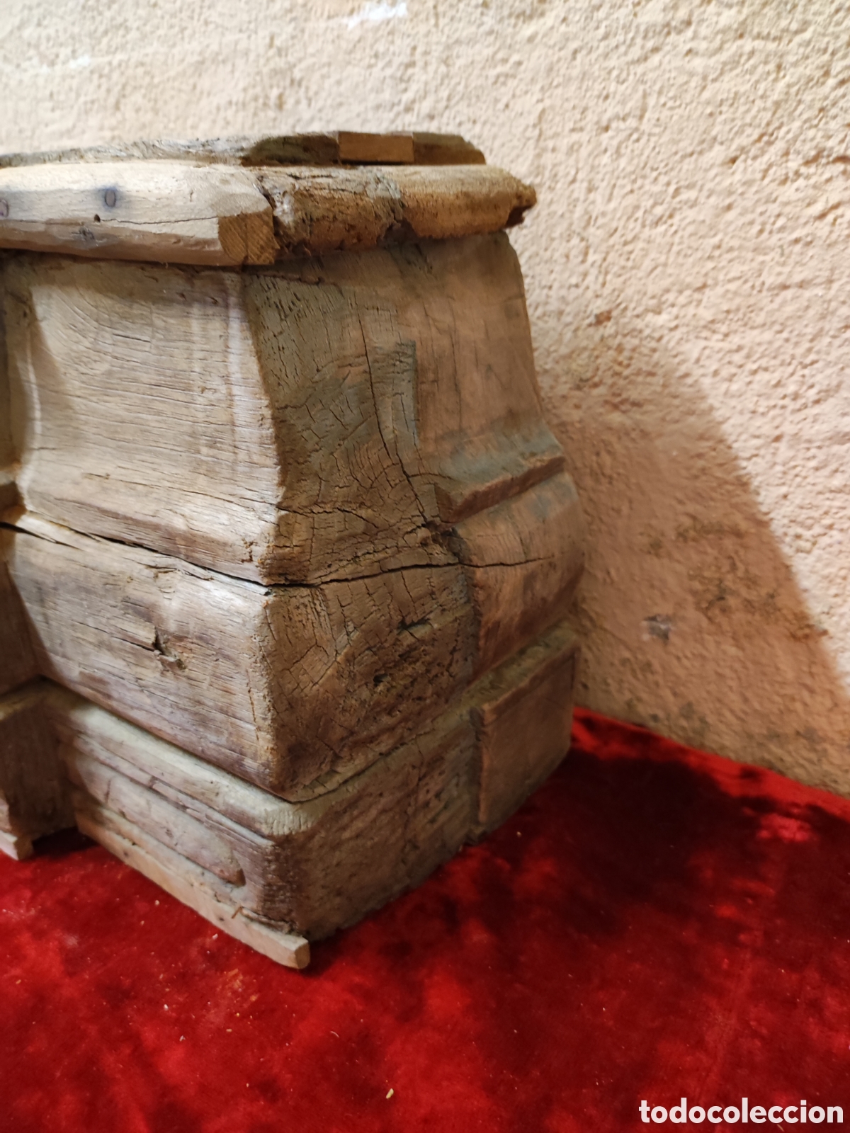 Antig&uuml;edades: Peana de madera tallada - Foto 3