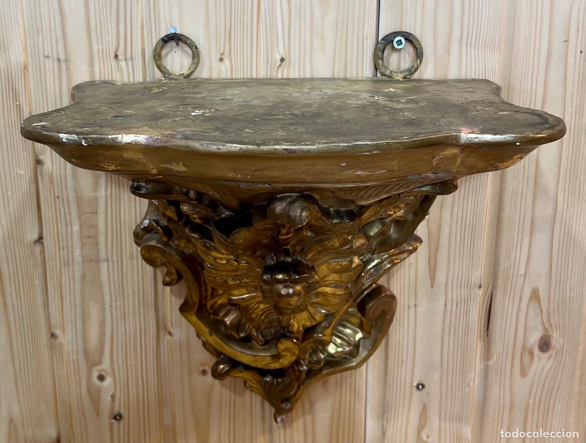 Antig&uuml;edades: MENSULA MADERA Y PAN DE ORO - Foto 2