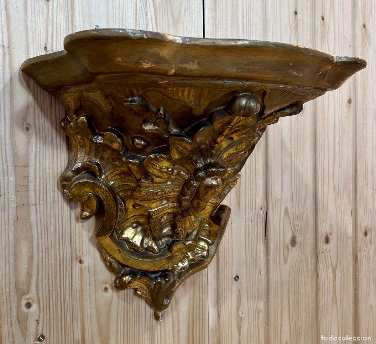 Antig&uuml;edades: MENSULA MADERA Y PAN DE ORO - Foto 4