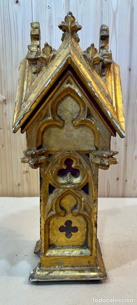 Antig&uuml;edades: TROZO RETABLO GOTICO PAN DE ORO - Foto 1