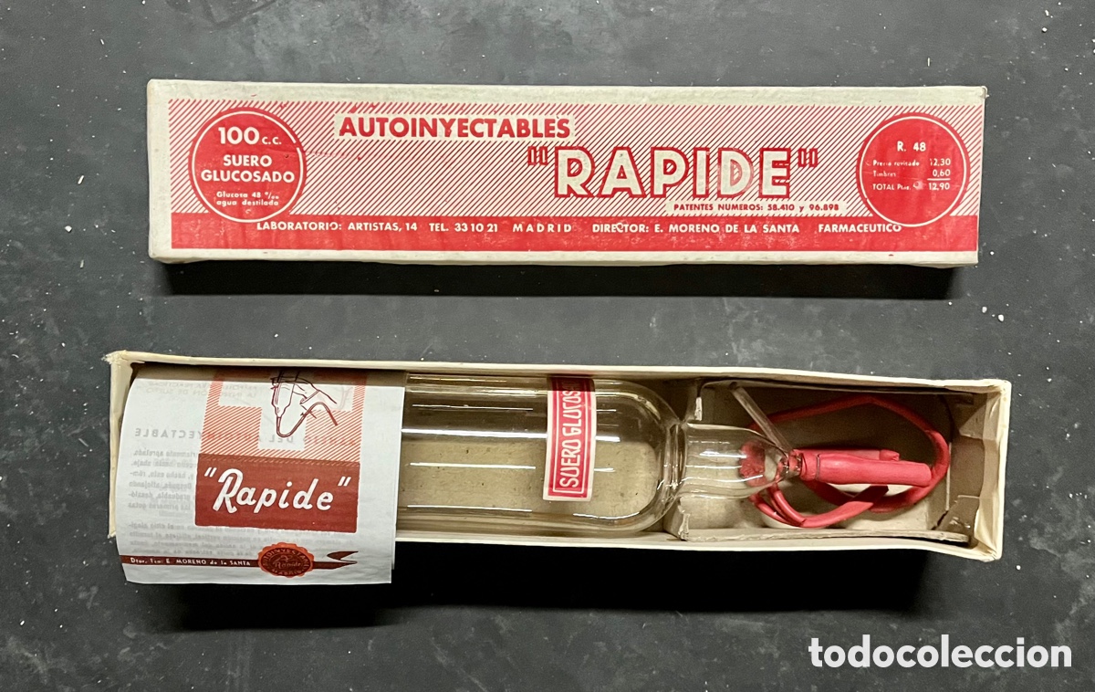 Antig&uuml;edades: Antigua botella RAPIDE suero glocusado - Foto 3