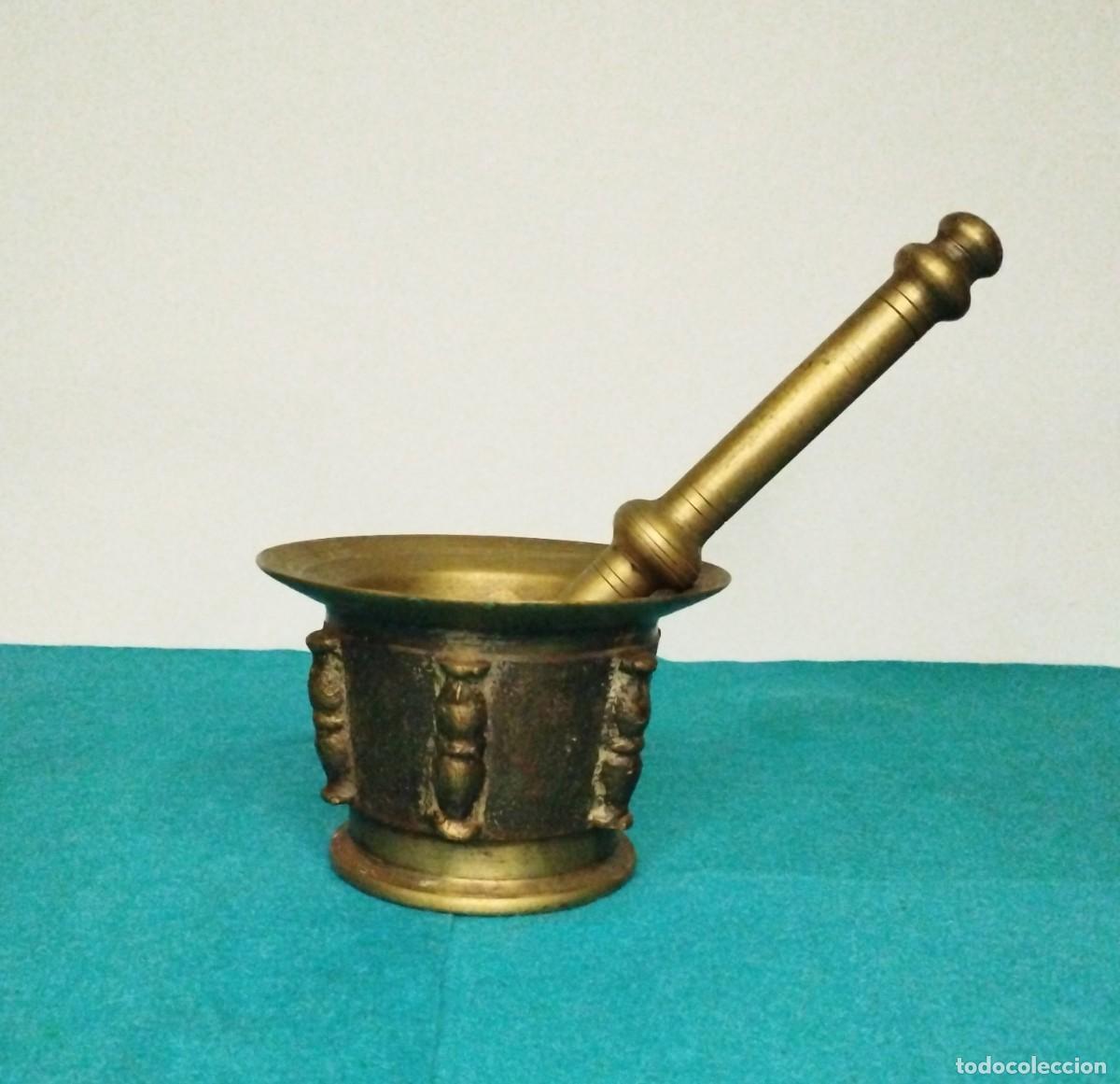 Antig&uuml;edades: Almirez-Mortero de Bronce Mate &rdquo;Columnas&rdquo; / Bronze Mortar // jrsanchezantiques - Foto 1