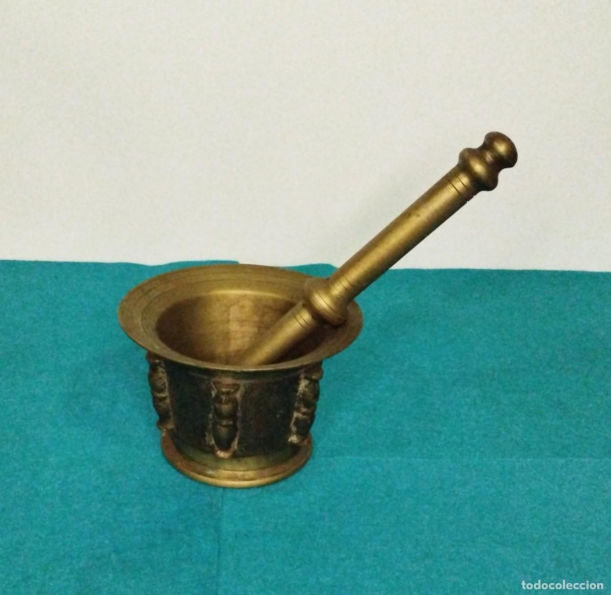 Antig&uuml;edades: Almirez-Mortero de Bronce Mate &rdquo;Columnas&rdquo; / Bronze Mortar // jrsanchezantiques - Foto 4