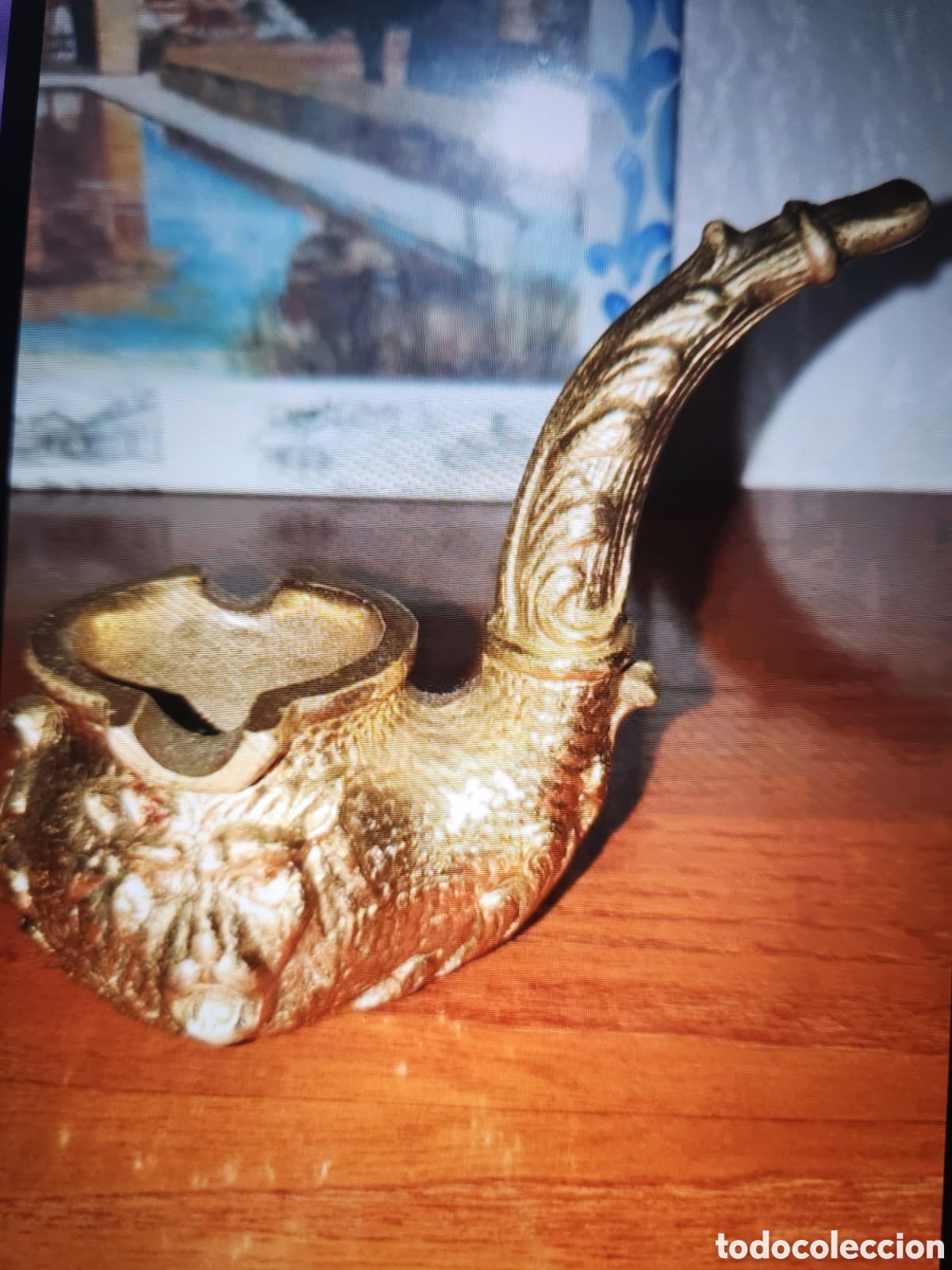 Antig&uuml;edades: PIPA CENICERO DE BRONCE - Foto 1