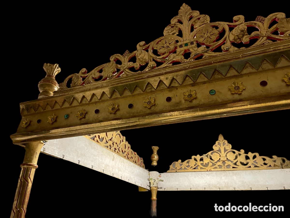 Antig&uuml;edades: Gran palio bordado con estructura - Foto 2