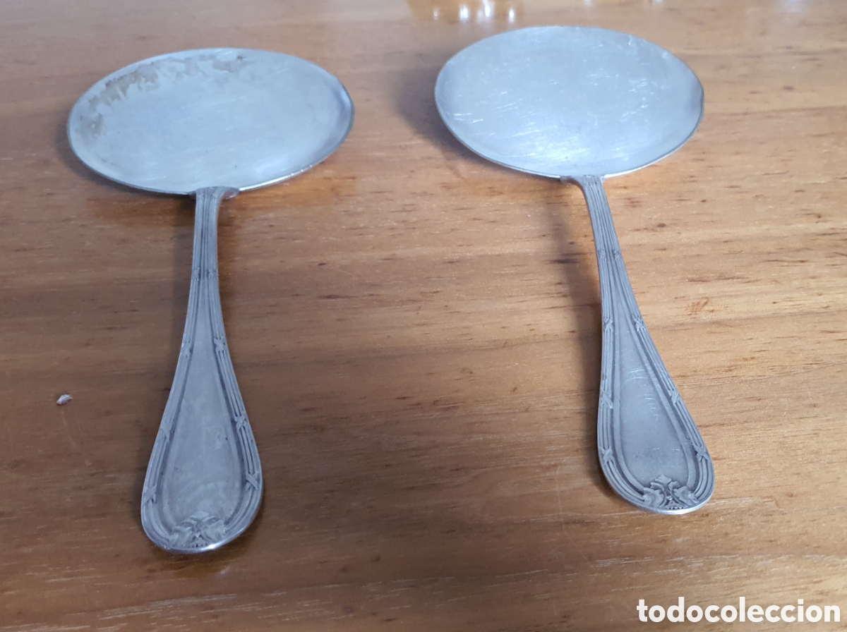Antig&uuml;edades: Juego de palas postre plateadas - Foto 1