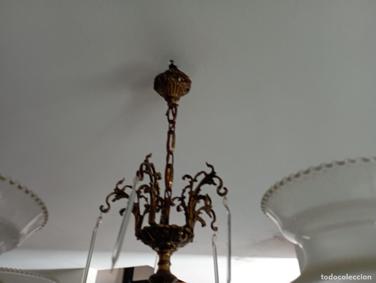 Antig&uuml;edades: lampara de bronce de techo - Foto 3