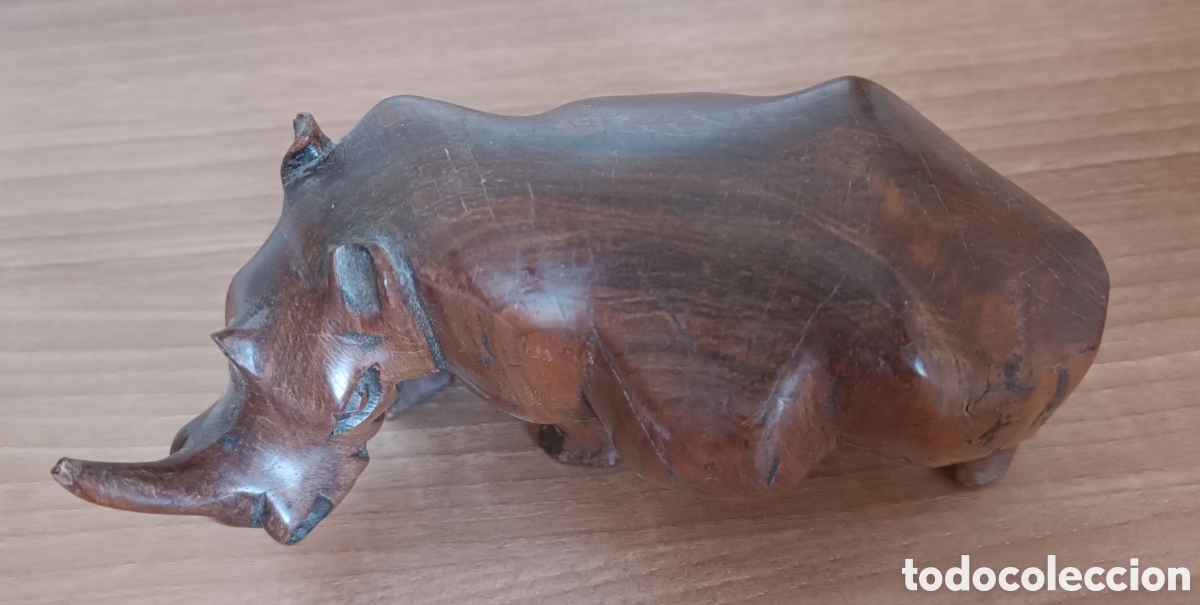 Antig&uuml;edades: Rinoceronte de madera - Foto 4