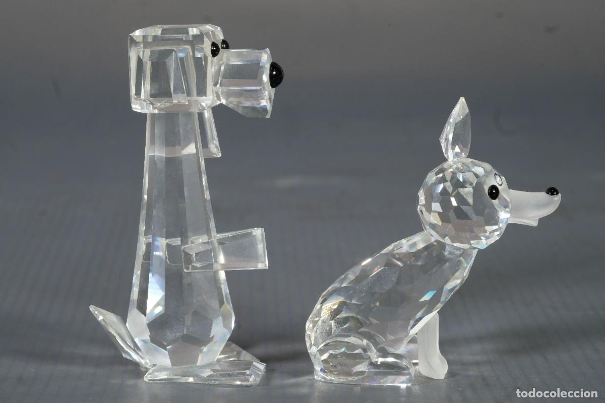 Antig&uuml;edades: 3 perros en cristal de Swarovski - Foto 2