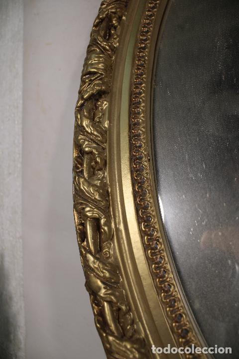 Antig&uuml;edades: espejo oval dorado - Foto 2