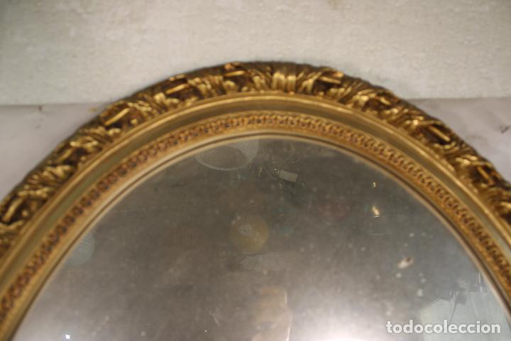 Antig&uuml;edades: espejo oval dorado - Foto 3