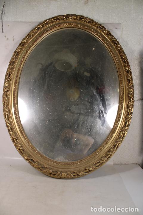 Antig&uuml;edades: espejo oval dorado - Foto 5