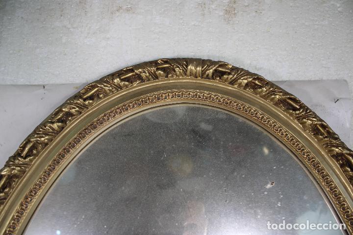 Antig&uuml;edades: espejo oval dorado - Foto 7