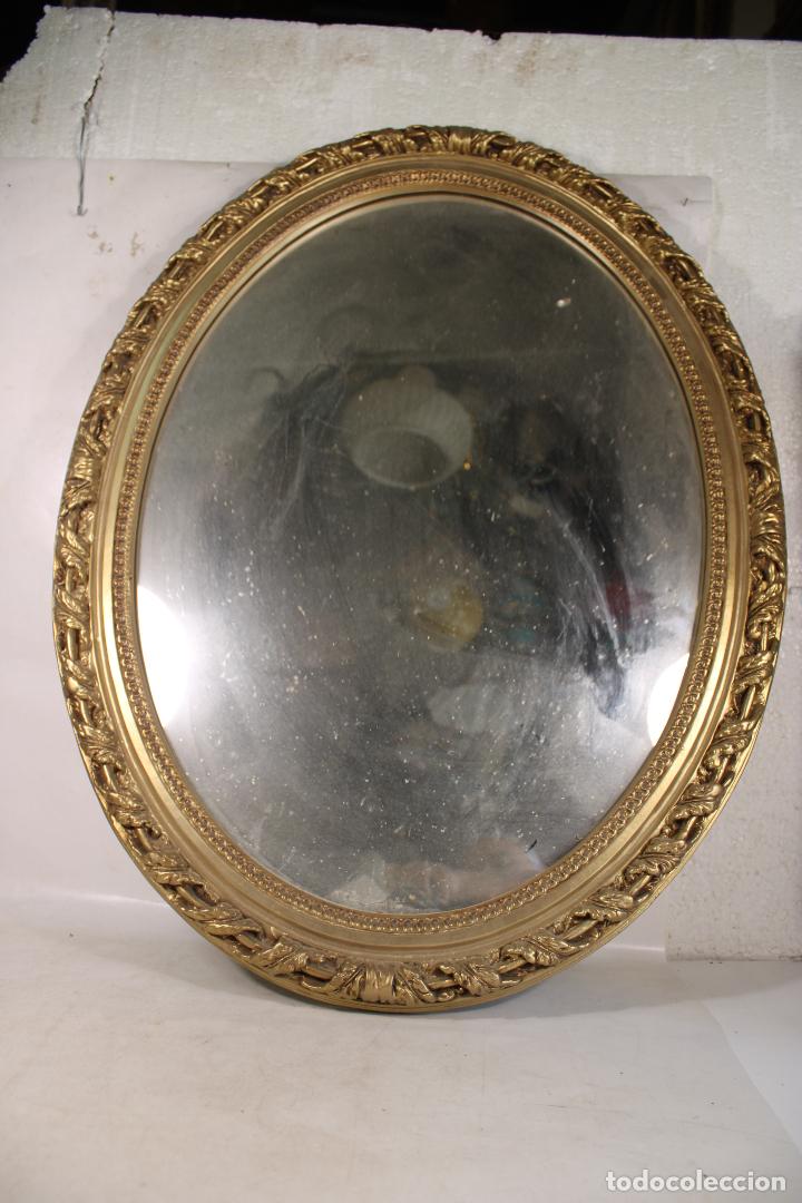 Antig&uuml;edades: espejo oval dorado - Foto 1